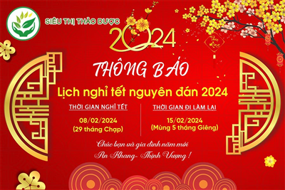 Thông báo lịch nghỉ Tết Nguyên Đán - GIÁP THÌN năm 2024