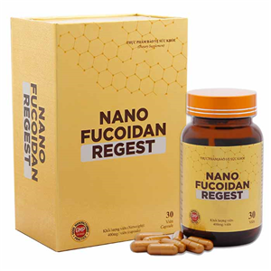 Nano Fucoidan Regest - Hỗ trợ điều trị ung thư vú, ung thư cổ tử cung. Hộp 30 viên